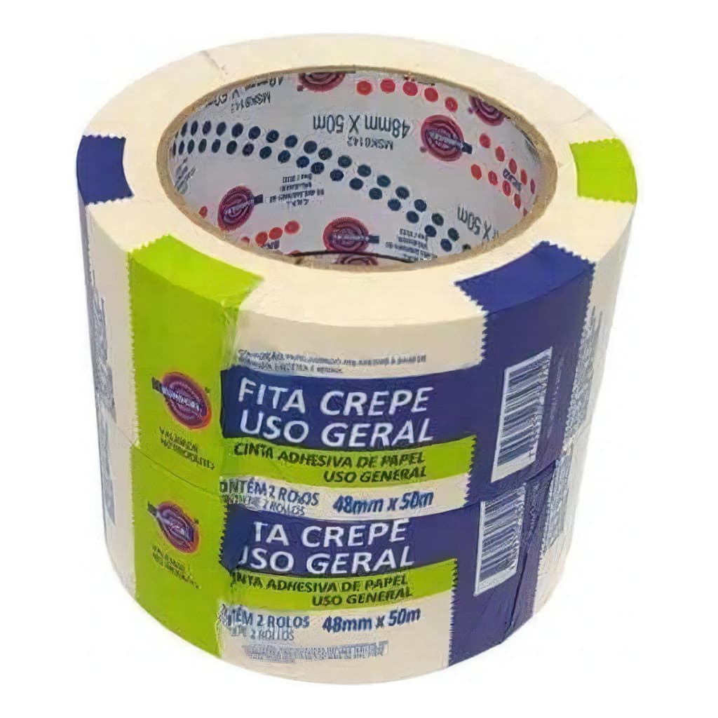Fita Crepe Branca Eurocel 48x50 2unidades