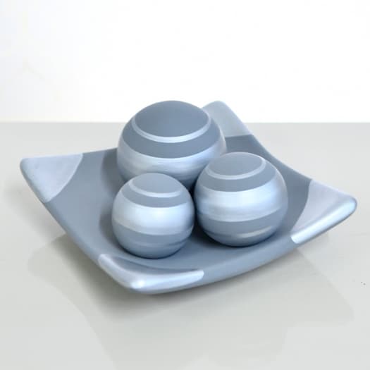 Enfeite centro mesa prato decorativo kit 3 bolas sala ceramica barca rack desenho fruteira cozinha