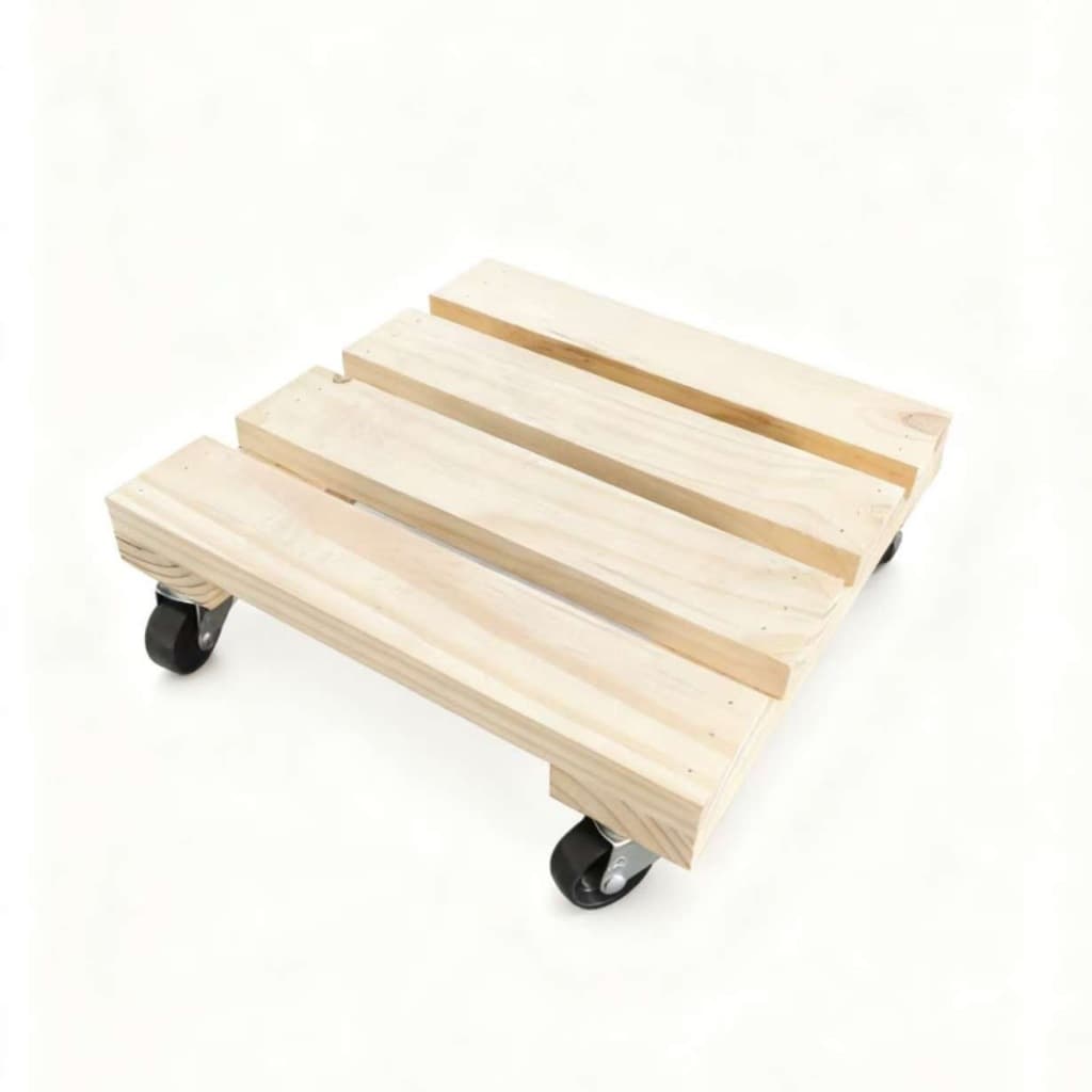 Base de Madeira Fixa e Móvel com Rodinha – 20x20cm/25x25cm/30x30cm – Versátil e Resistente VANT