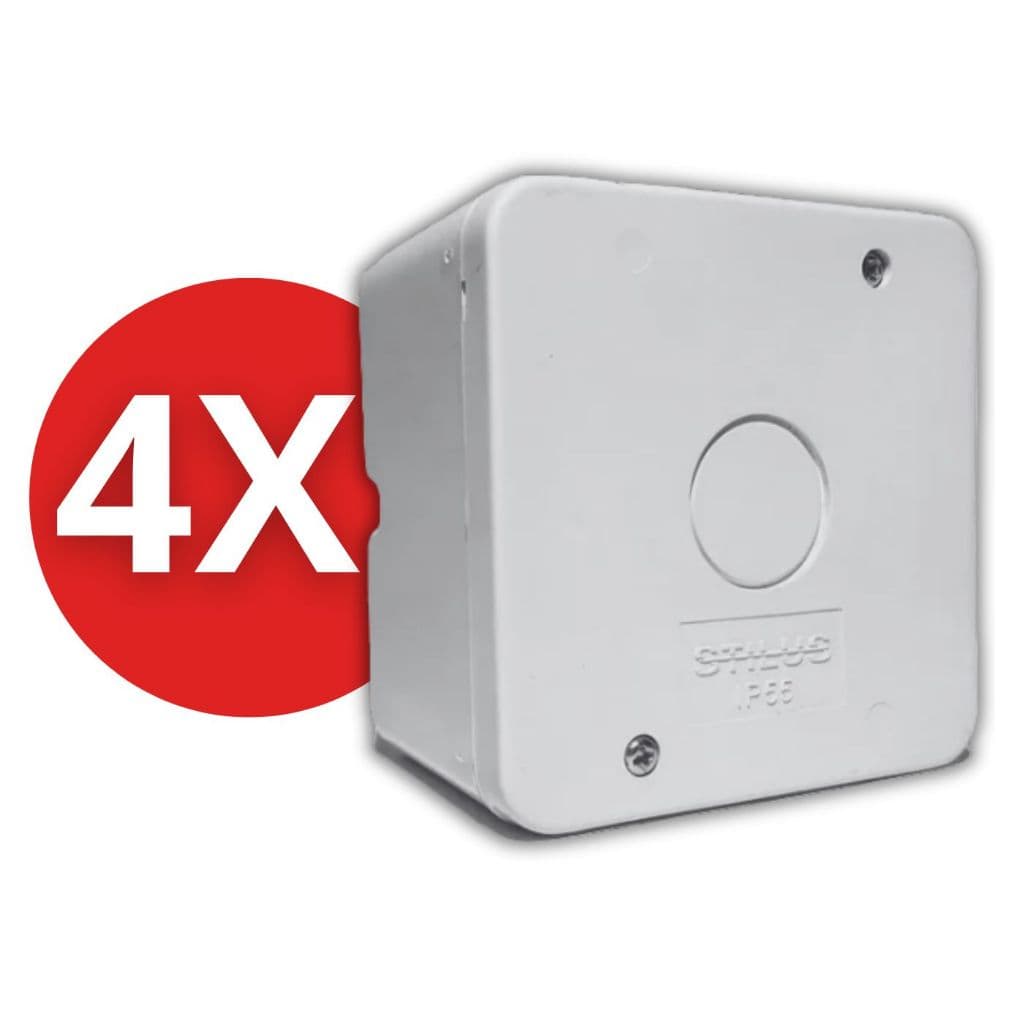 KIT 4 Caixa Plástica Organizadora de Proteção Câmera Parafuso C/ Vedação Stilus Simples Branca IP55