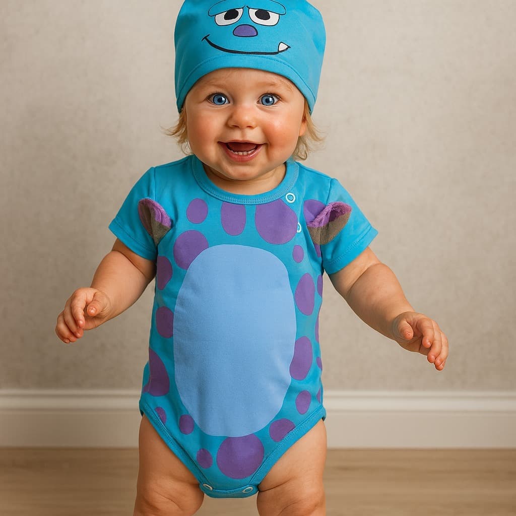 Body Enxoval Bebê Temático Mesversário Fantasia + Touca