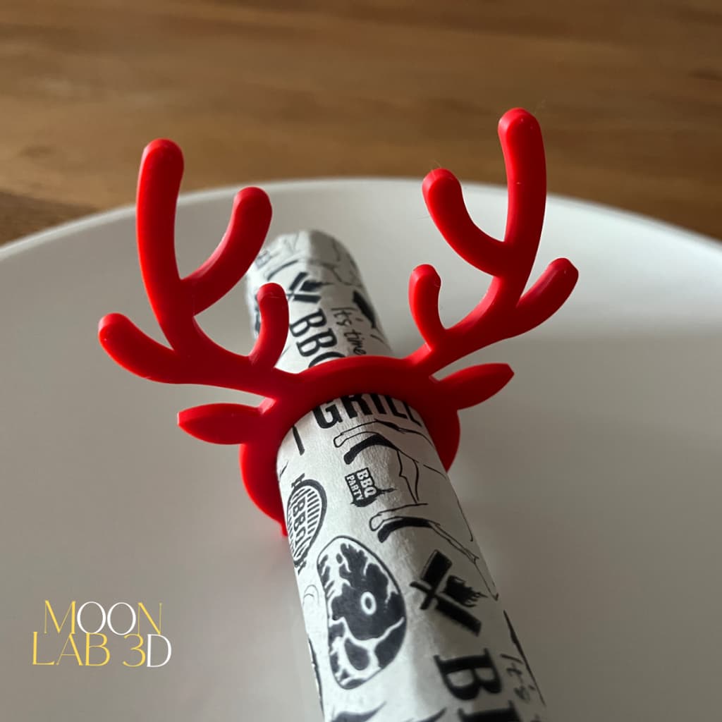 Kit com 10 Porta Guardanapo Premium de Natal "Rena" – Enfeite de Mesa Natalino, Decoração, Festas.