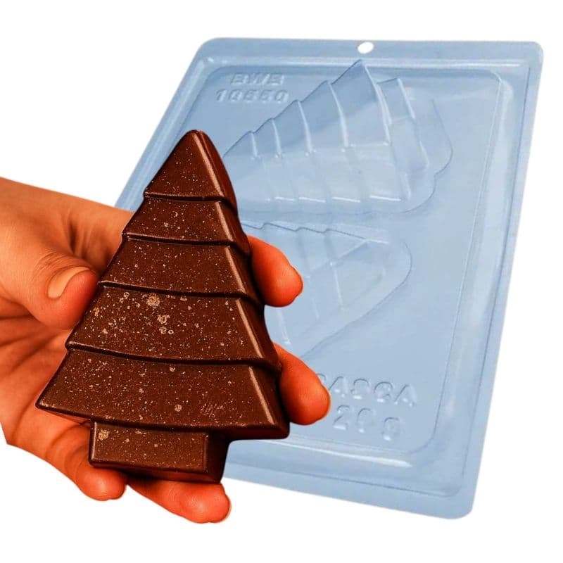 Forma para chocolate Árvore de natal M (95g) REF.10550- FORMAS BWB SILICONE.