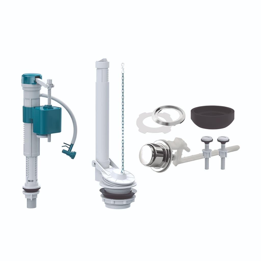 Kit Completo Caixa Acoplada Entrada e Saída Ajustável Acionador Lateral
