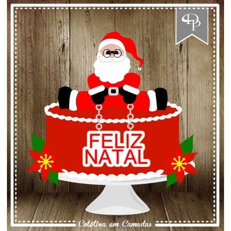 Topo/topeer de bolo NATAL personalizado simples