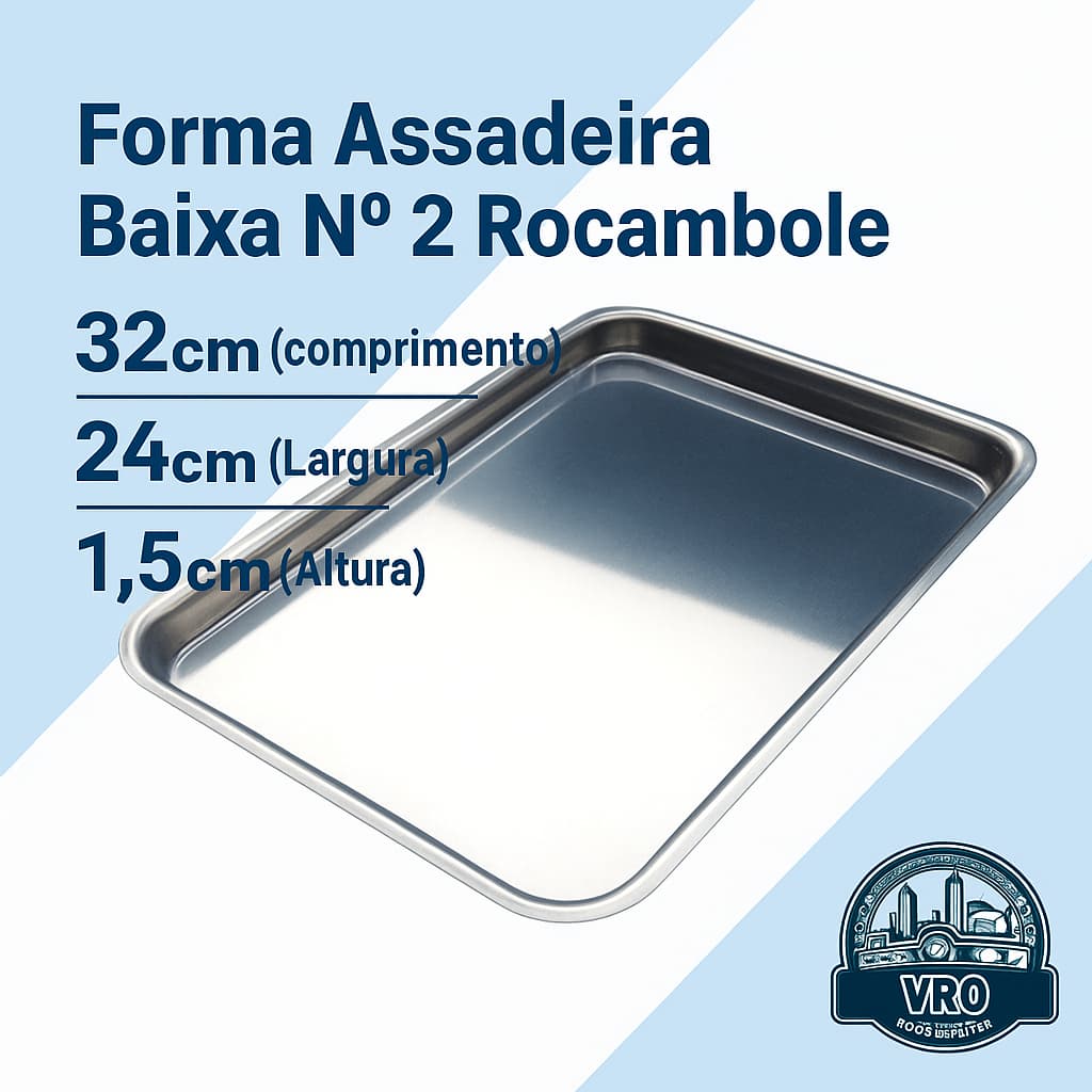 Forma Assadeira Baixa Nº 2 Rocambole Biscoito Bandeja de Alumínio (1, 3 ou 5 Peças)