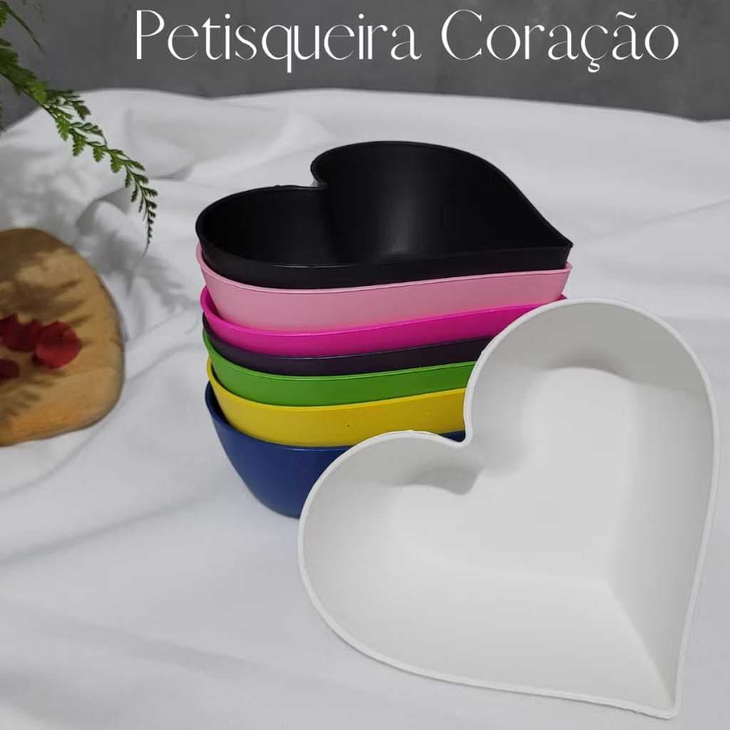 Petisqueira Coração 300ml Plástico Resistente e Duravel; Kit 2 á 16 un. Fruta/Petisco/Doces/Sobremesa/Sorvete.