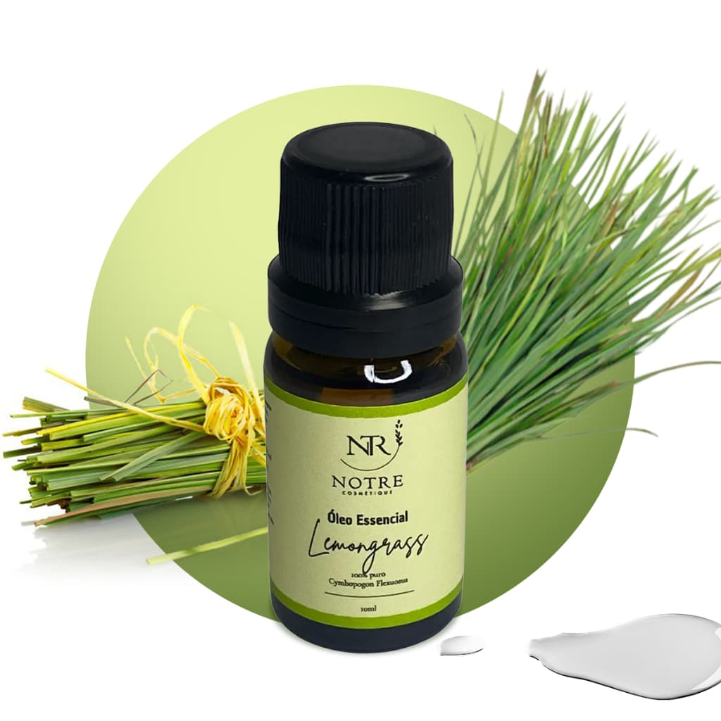 Óleo Essencial de Lemongrass 100% Puro 10ml - Calmante Anti-Inflamatório Digestivo Tônico Circulação Estimulante Mental