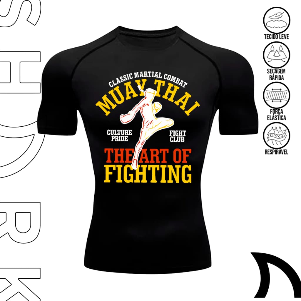 Camiseta Compressão Academia Treino Muay Thai Atletica Luta Artes Marciais Esportiva Gym Academia