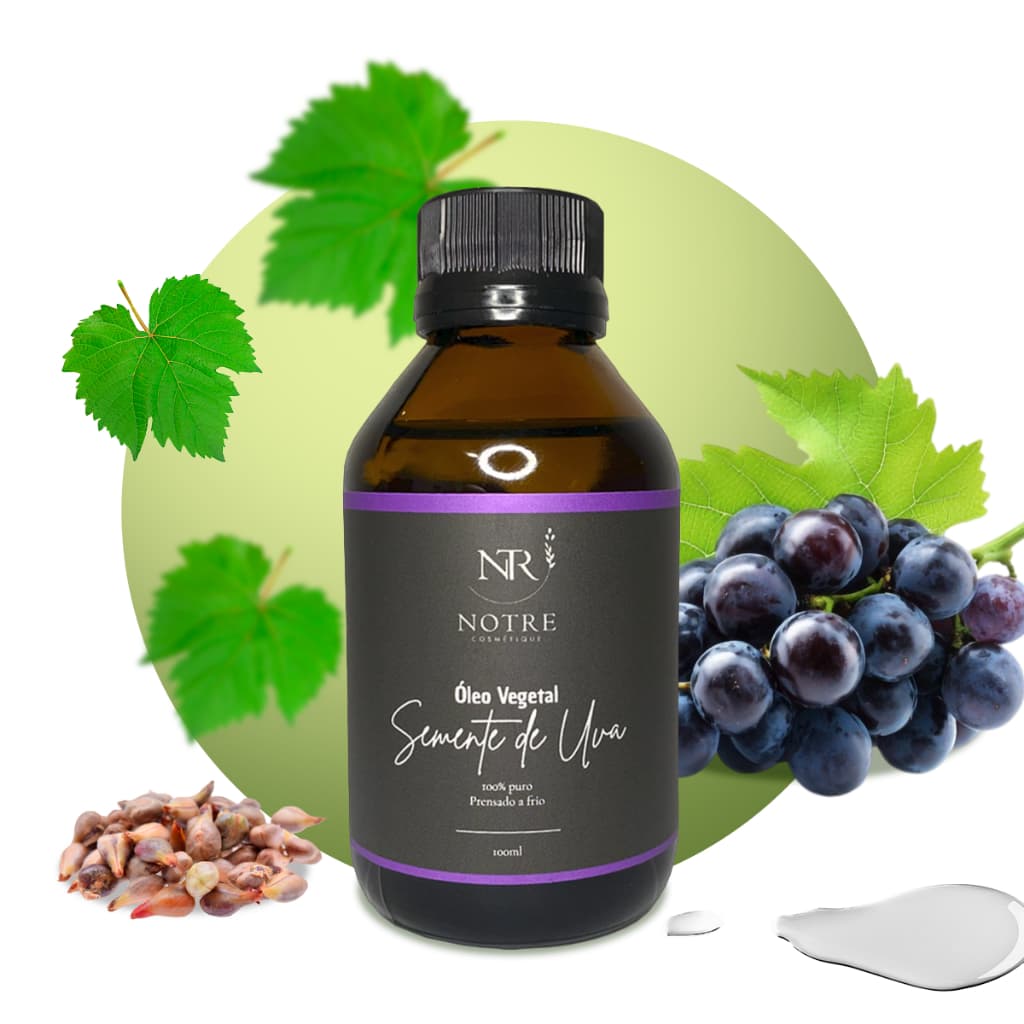 Óleo Vegetal de Semente de Uva 100ml - Hidratante Nutritivo Antioxidante Pele Regenerador Natural Carreador