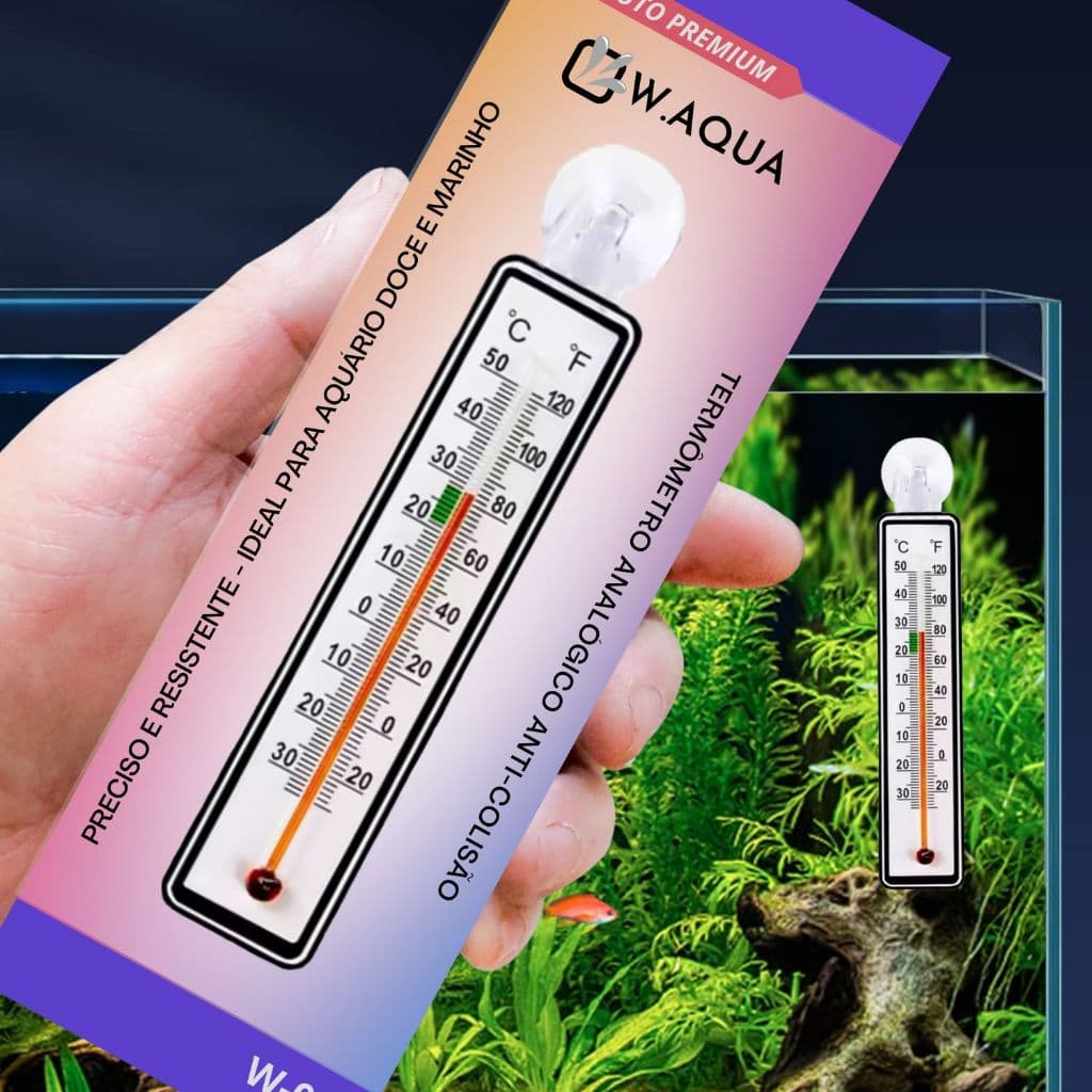 termômetro para aquário analógico preciso anticolisão W.AQUA