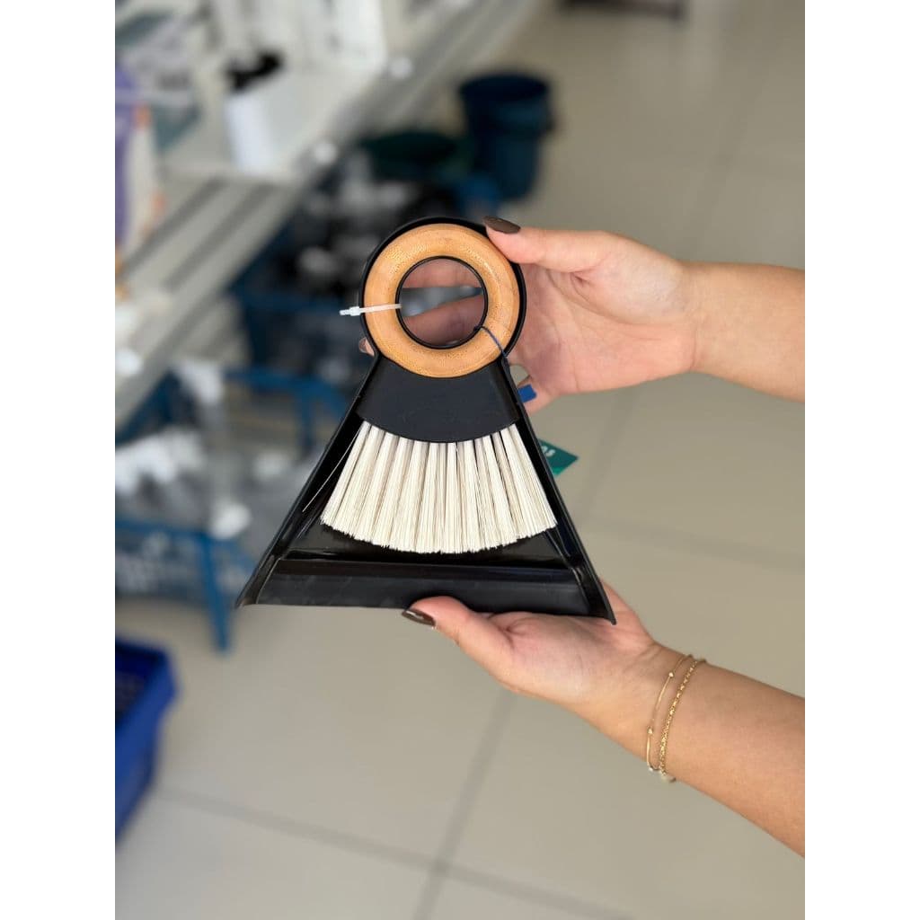 KIT MINI ESCOVA DE BAMBU E PA PARA LIMPEZA 2PCS - OIKOS