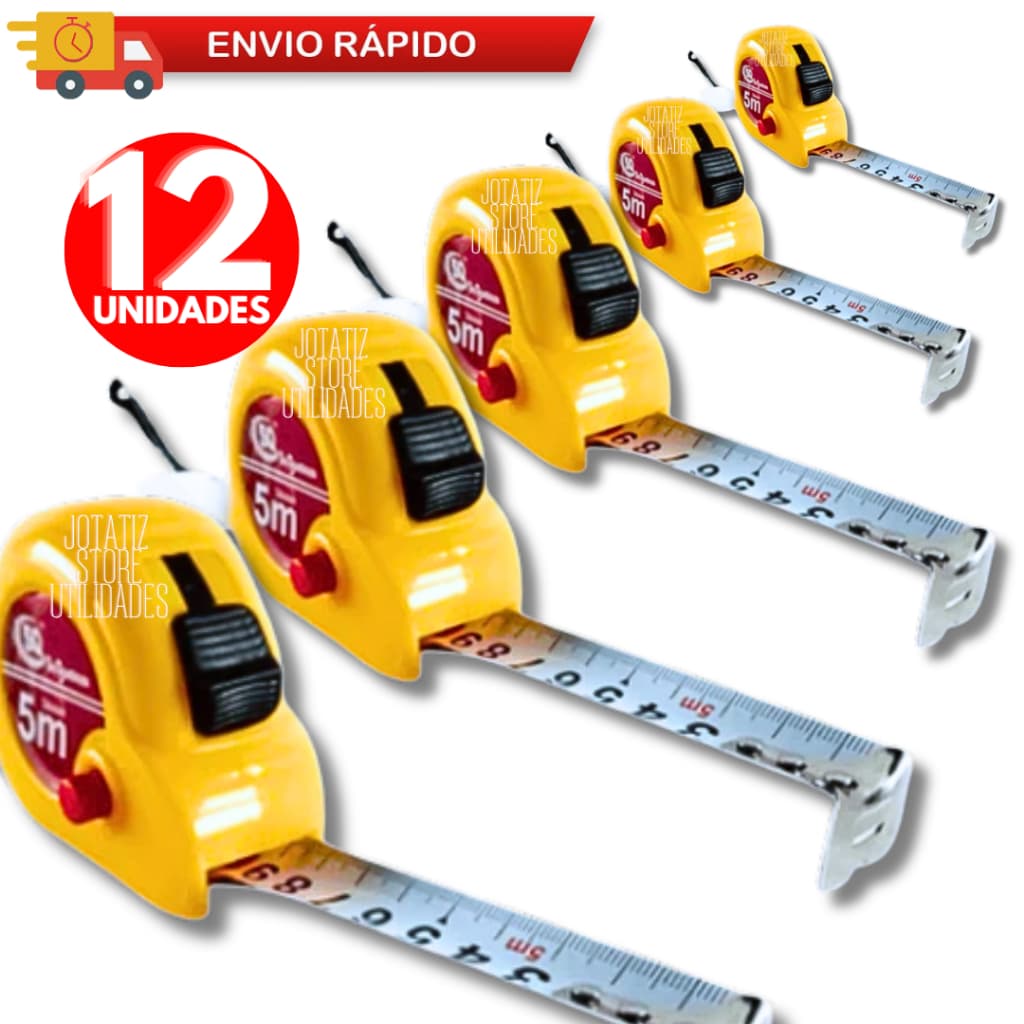 Conjunto 12 Trenas 5M Com Clip Para Cinto E Duas Travas Chaveiro Em Aço