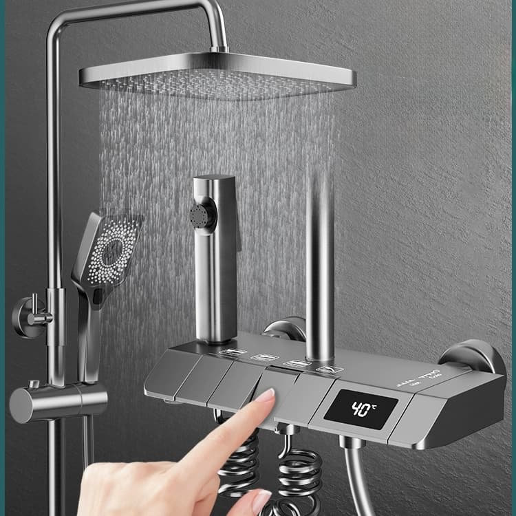 Chuveiro Ducha Piano 4 Saídas Misturador Termostato Digital Grafit Eleva a Sua Experiência de Banho a Um Novo
