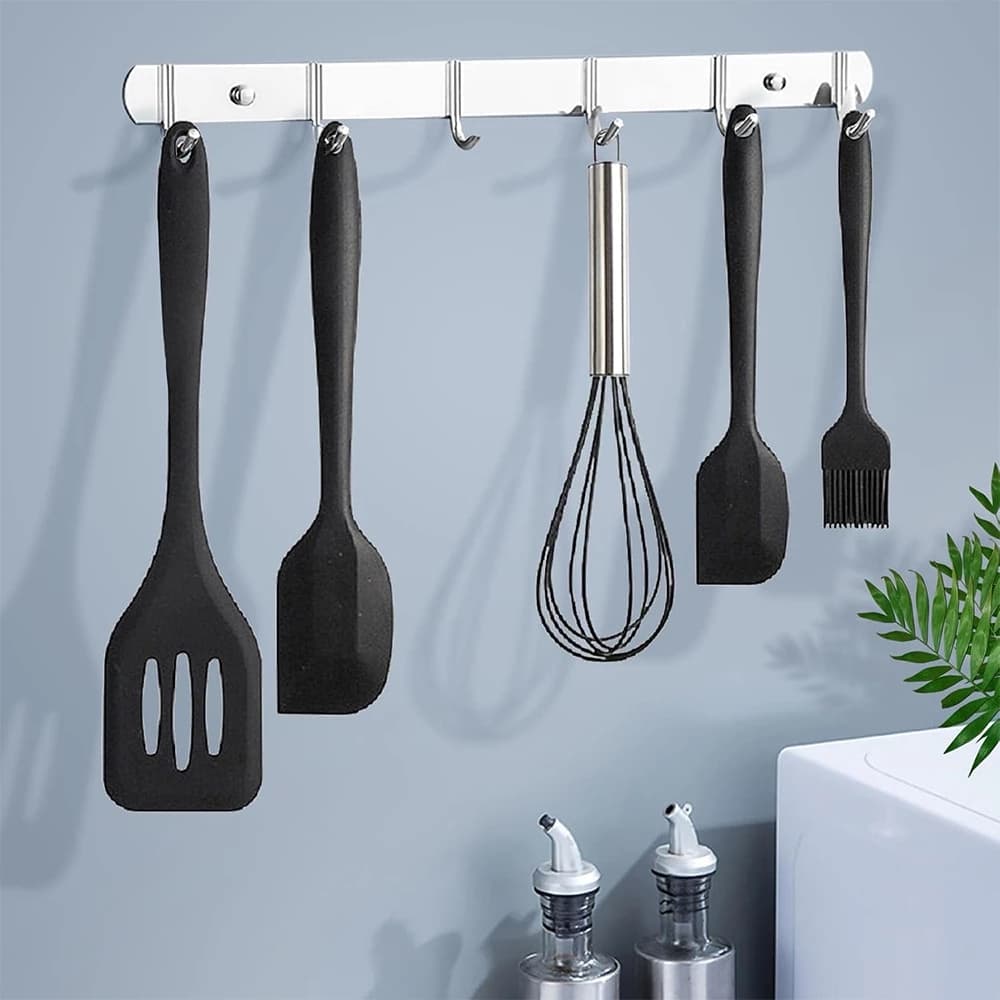 Kit 5 Peças Utensílios de Cozinha em Silicone – Pão Duro, Espátula, Fue, Espátula Pequena e Pincel