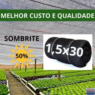 Tela Sombrite Preta (50% de Proteção) - 1,50x30 Metros.