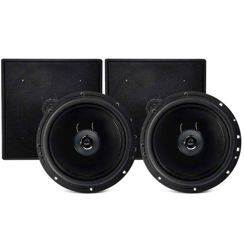 2 Arandelas Passivas Caixa De Som 70w Quadrada Preta Leson