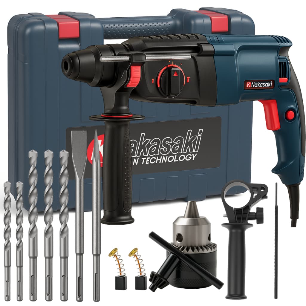 Martelete Rotativo Rompedor 1.200W Furadeira De Impacto Potente com Maleta completa
