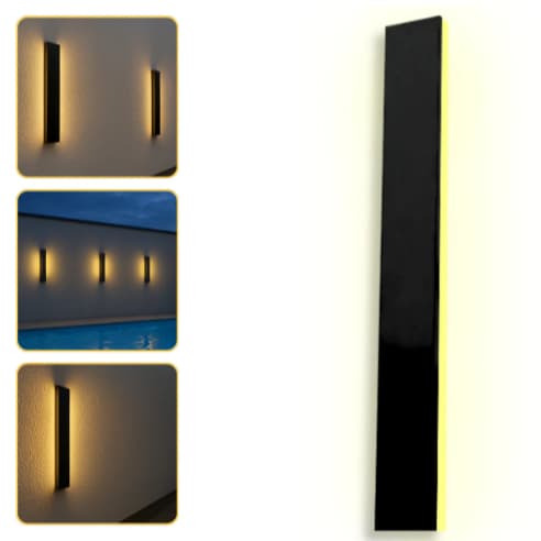 Arandela Parede Side Luz Indireta Uso Externo 100cm 20w Ip65 Iluminação Preto ou Branco Luz Quente/Neutro/Fria