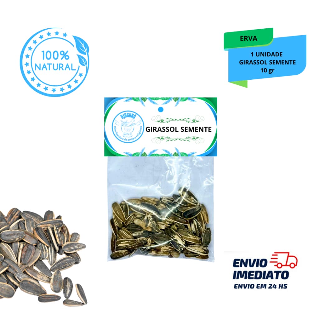 Semente de Girassol com Casca 10g – Uso em Banhos, Chás e Práticas Tradicionais