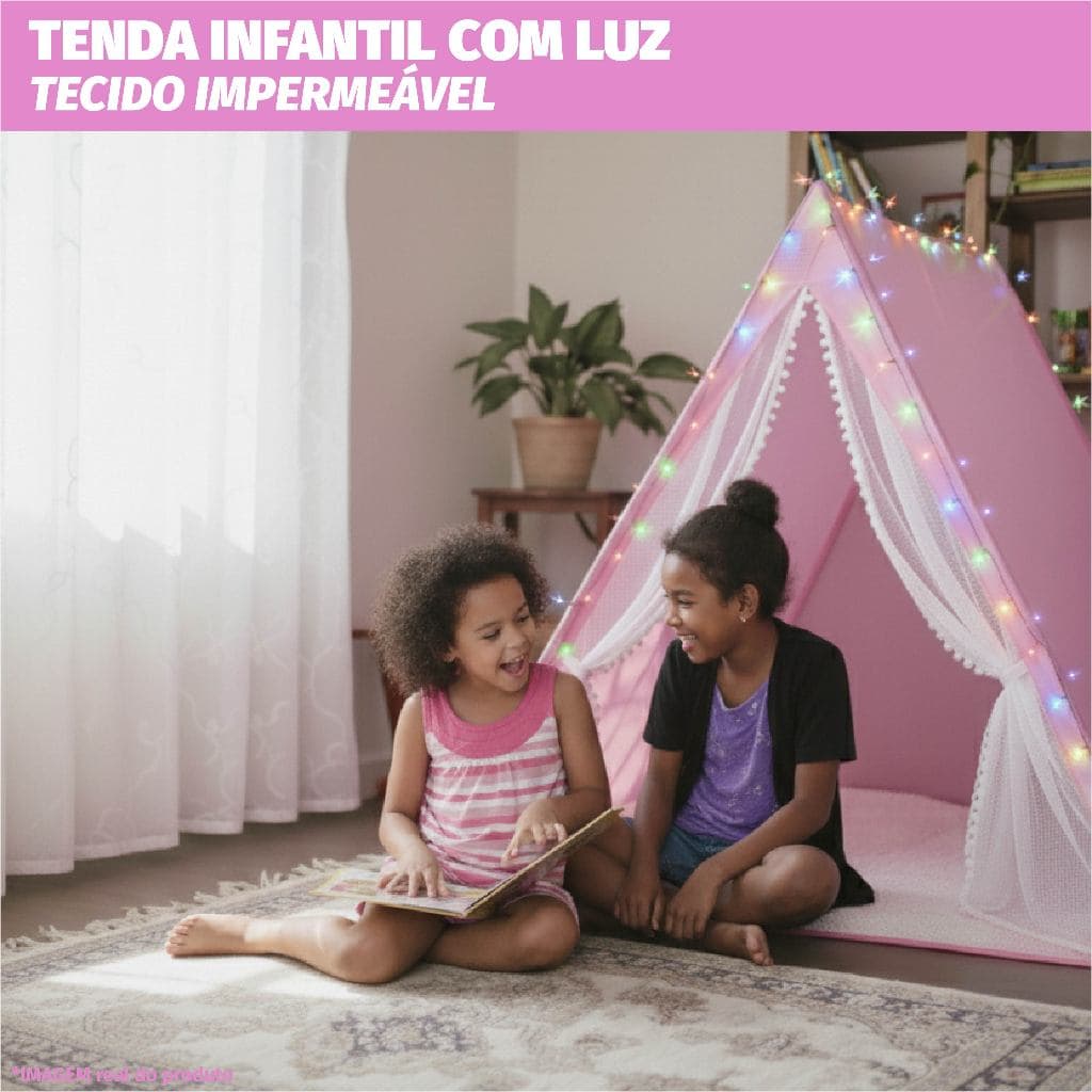 Cabaninha Infantil Tecido Impermeável Iluminação Aconchegante Cantinho Leitura Descanso Quarto Sala