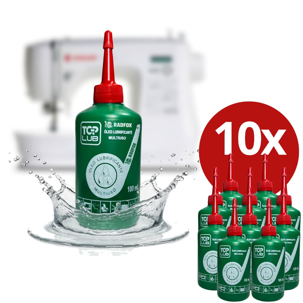 kit 10x óleo lubrificante singer multiuso 100ml maquina bike