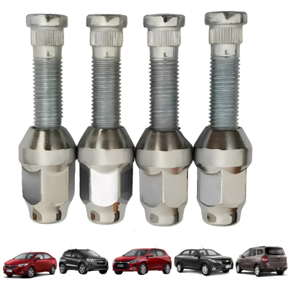 kit 4 Prisioneiro Parafuso De Roda Com Porca Para Chevrolet Prisma Onix Cruze Cobalt Spin tracker