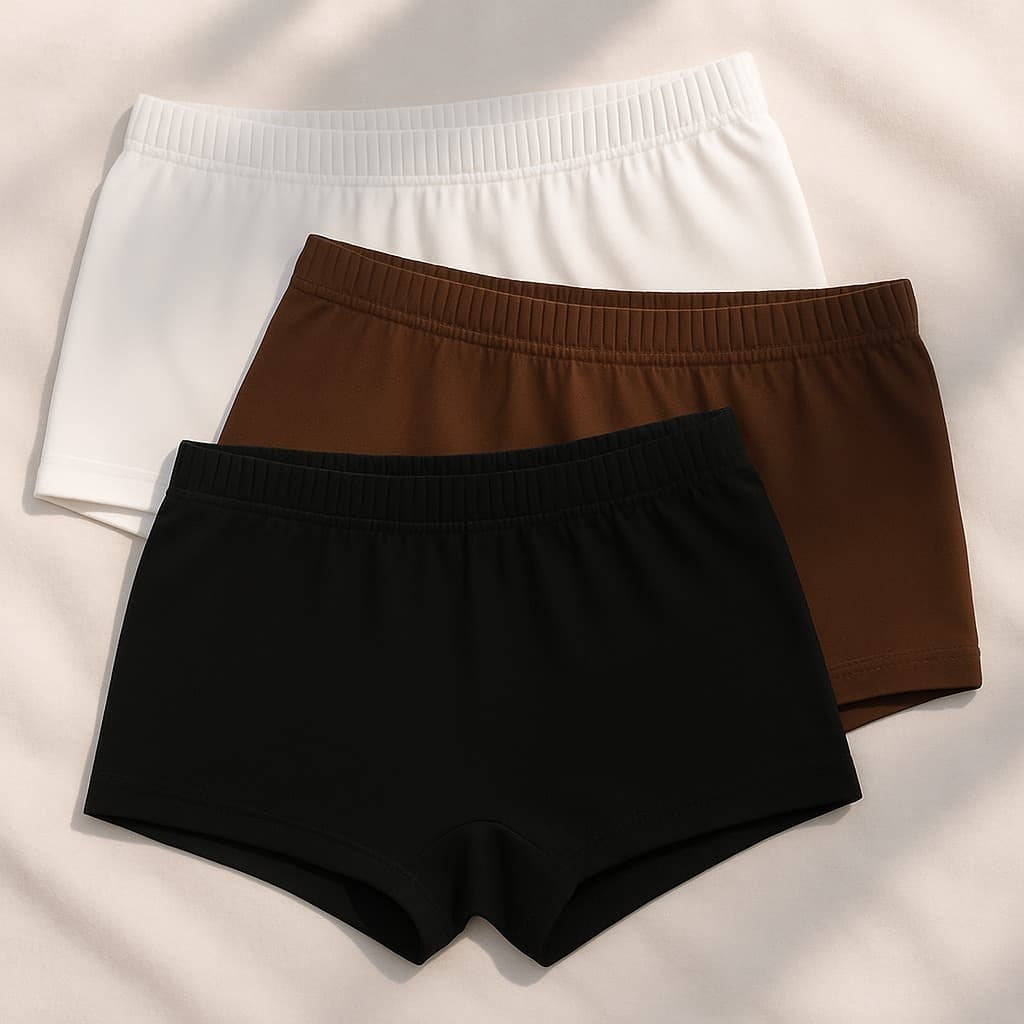 Três Calcinha Boxer Feminino Sem Costura Basico Tecido Suplex