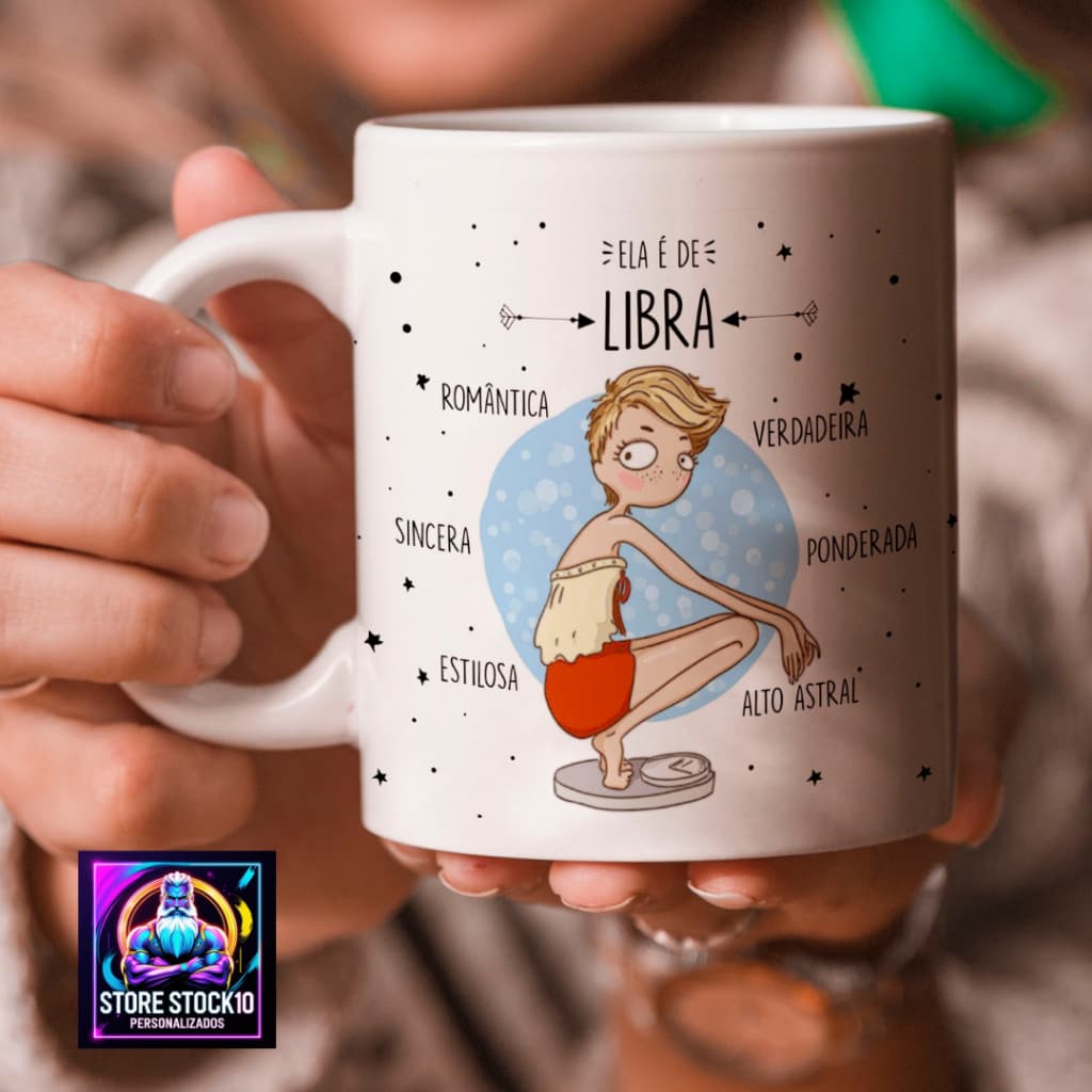 Caneca De Café Porcelana Signo Libra 325ml