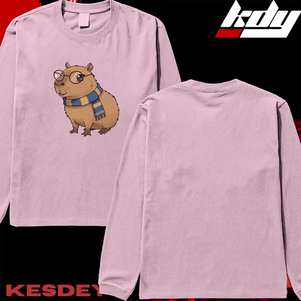 BLUSA DE FRIO MOLETOM UNISSEX GOLA REDONDA STREETWEAR CAPIVARA CACHECOL AZUL