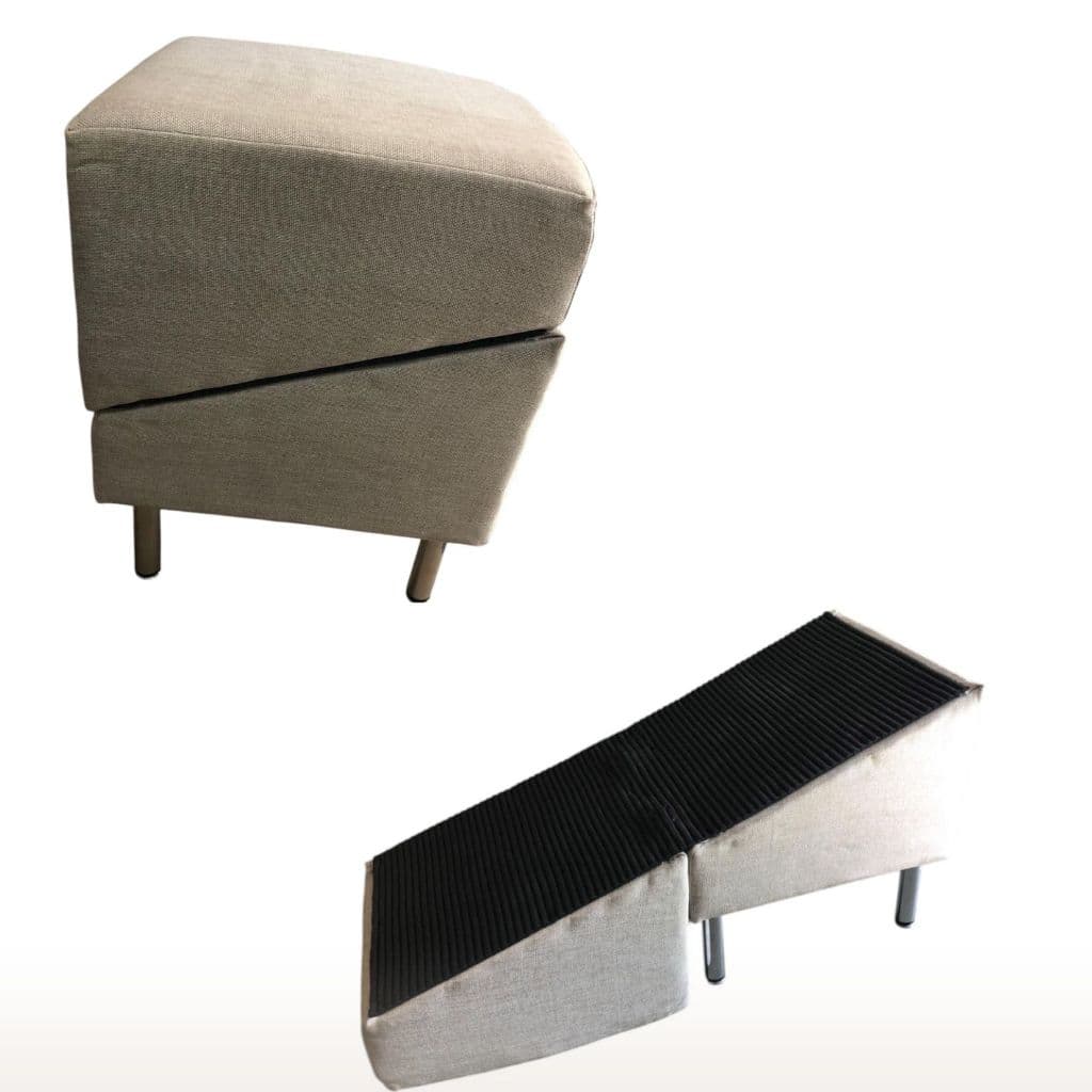 Rampa Pets Puff Rampets Cor Bege Cachorro e Gatos Antiderrapante Confortável Móvel Banco Acessibilidade