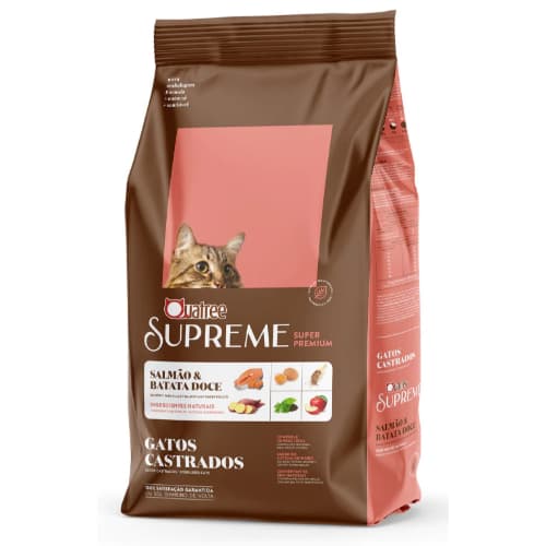 Ração Quatree Supreme Gatos Castrados Sabor Salmão e Batata Doce 10,1Kg