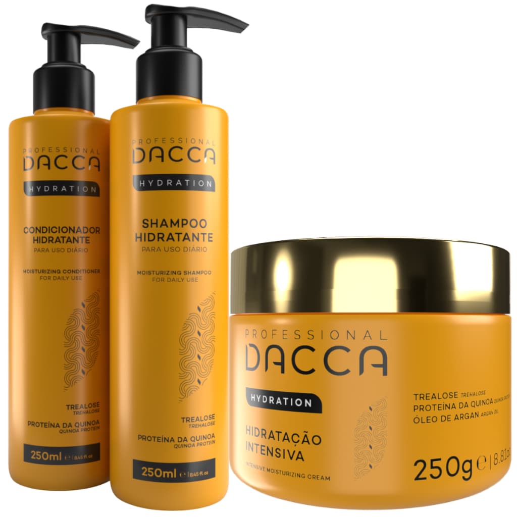 Kit Shampoo Condicionador Máscara De Hidratação Profissional Produtos de Cabelo Dacca