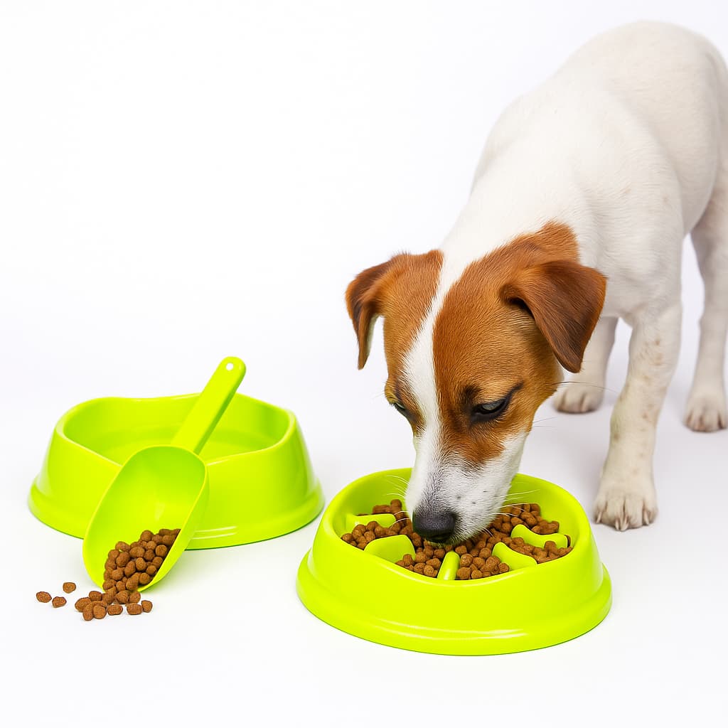 Kit Alimentação 350ML Pet Completo ANSIEDADE Comedouro Interativo + Bowl Tradicional + Pá 200ml