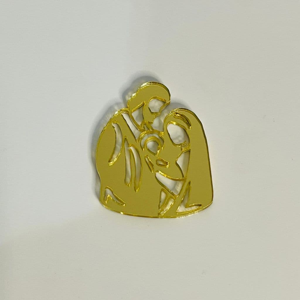 Kit 10, 20, 30, 50 Unidades Sagrada Família Acrílico Dourado Espelhado