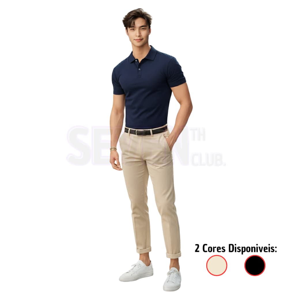 Calça Masculina Sarja Slim Premium Lycra Esporte Fino