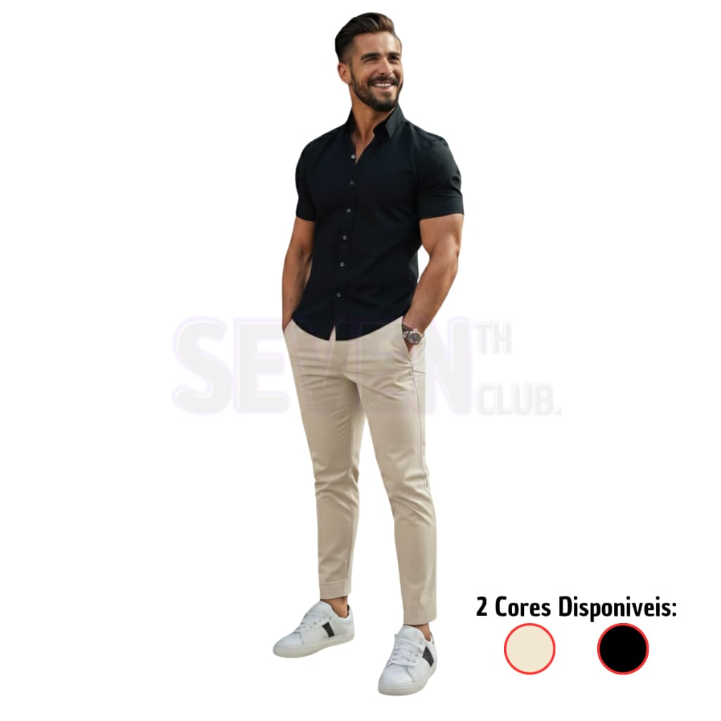 Calça Sarja Masculina Slim Fit Lycra Premium ∣ Social e Esporte Fino - Envio Rápido