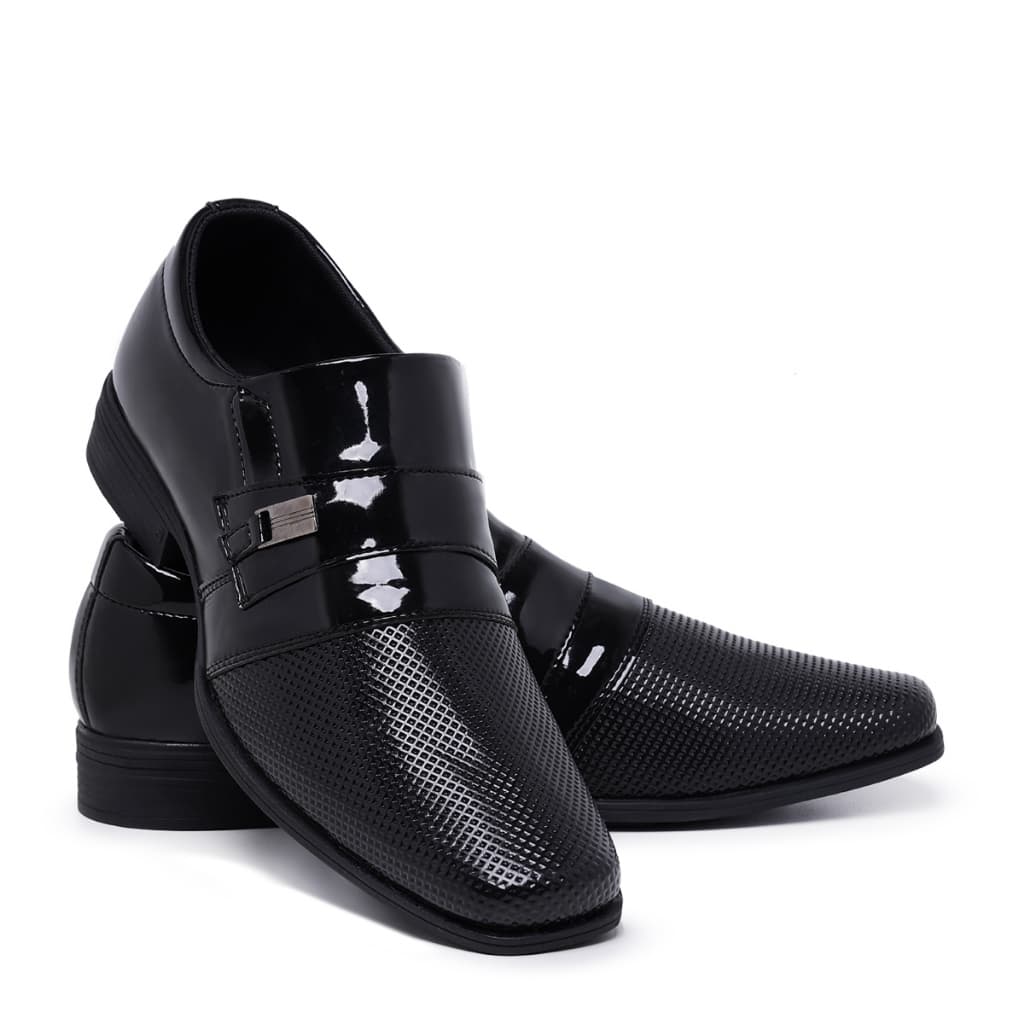 Sapato Social Masculino 738 Promoção Uniforme Formatura Macio Estilo Italiano Bico Quadrado