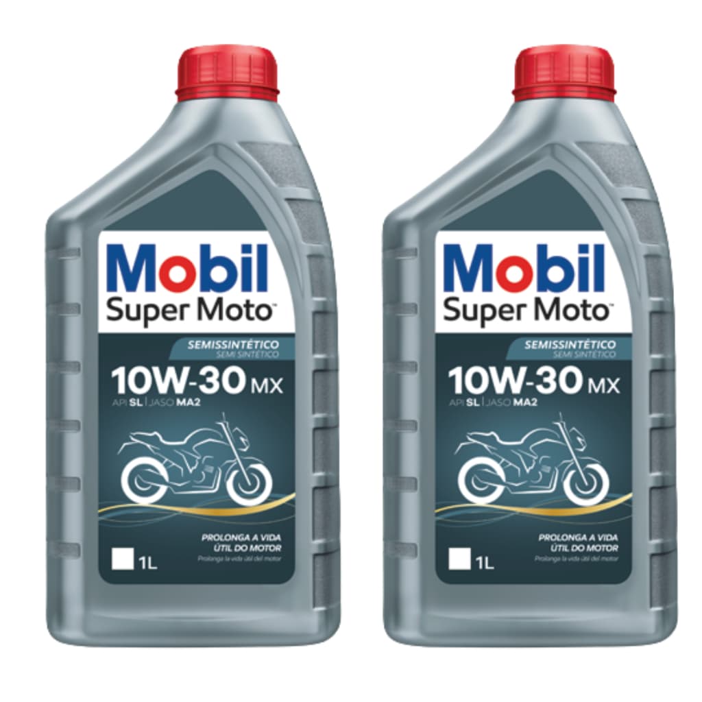 2 Litros De Oleo De Motor Para Moto Mobil 10w30 Semissintetico