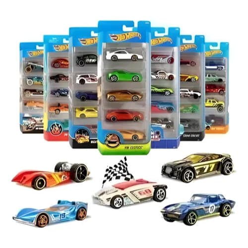 Kit Com 5 Carrinhos Hot Wheels Sortidos 1:64  - Mattel 1806