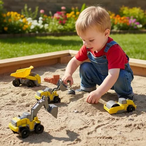 Carrinhos de Miniatura Kit Construção 5 Carros de Brinquedo Infantil De Menino