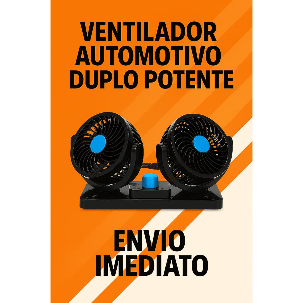 Ventilador Automotivo Duplo Com Ajuste P/ Carro Caminhão 12v