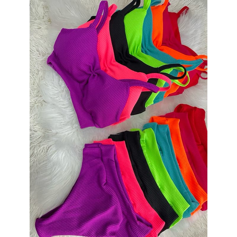 Kit 2 biquínis cintura alta hot pant