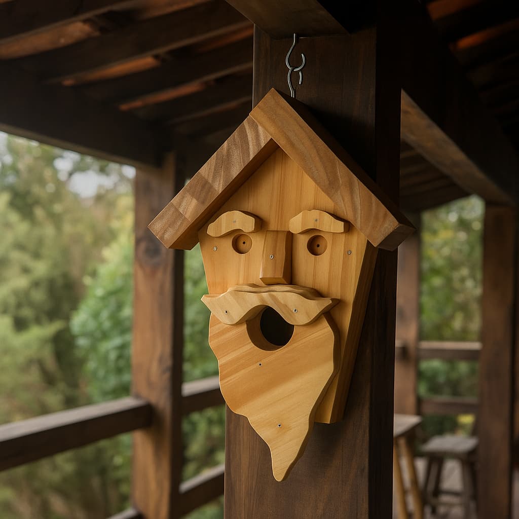 Ninho de Passarinho Madeira Gancho para Pendurar Casinha Pássaros Decoração Jardim Coleiro Canário