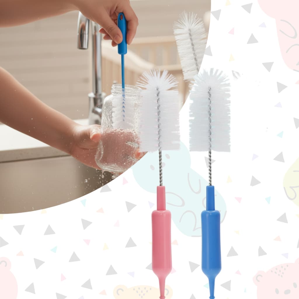 Escova Grande para Mamadeira e Bico Limpeza Murano - Azul ou Rosa REF 116 MEGA
