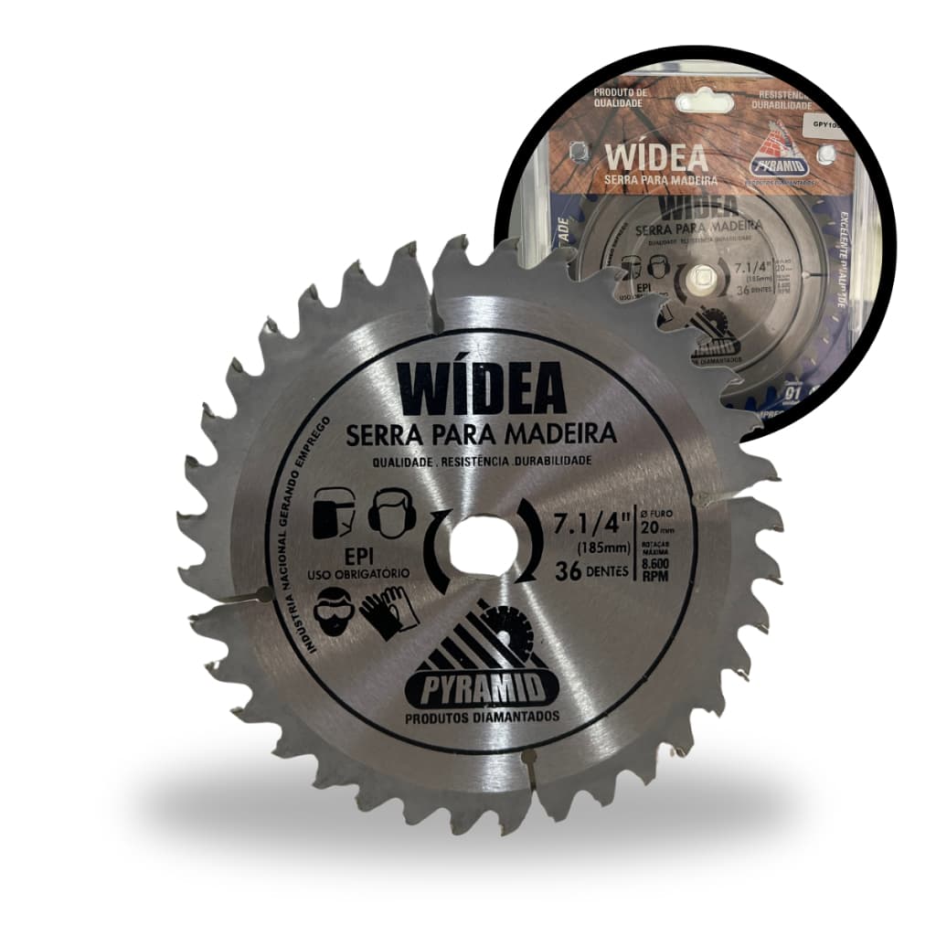 Disco Lamina de Serra Circular Widea 36 Dentes 7.1/4" - Corte em Madeira e Compensado