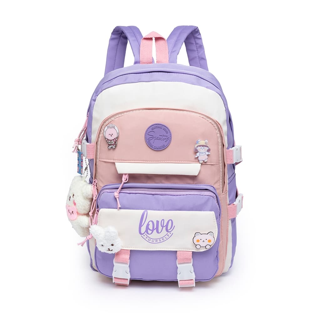 Mochila Escolar Feminina Reforçada Chaveiro Bolsa Notebook Faculdade Viagem Resistente