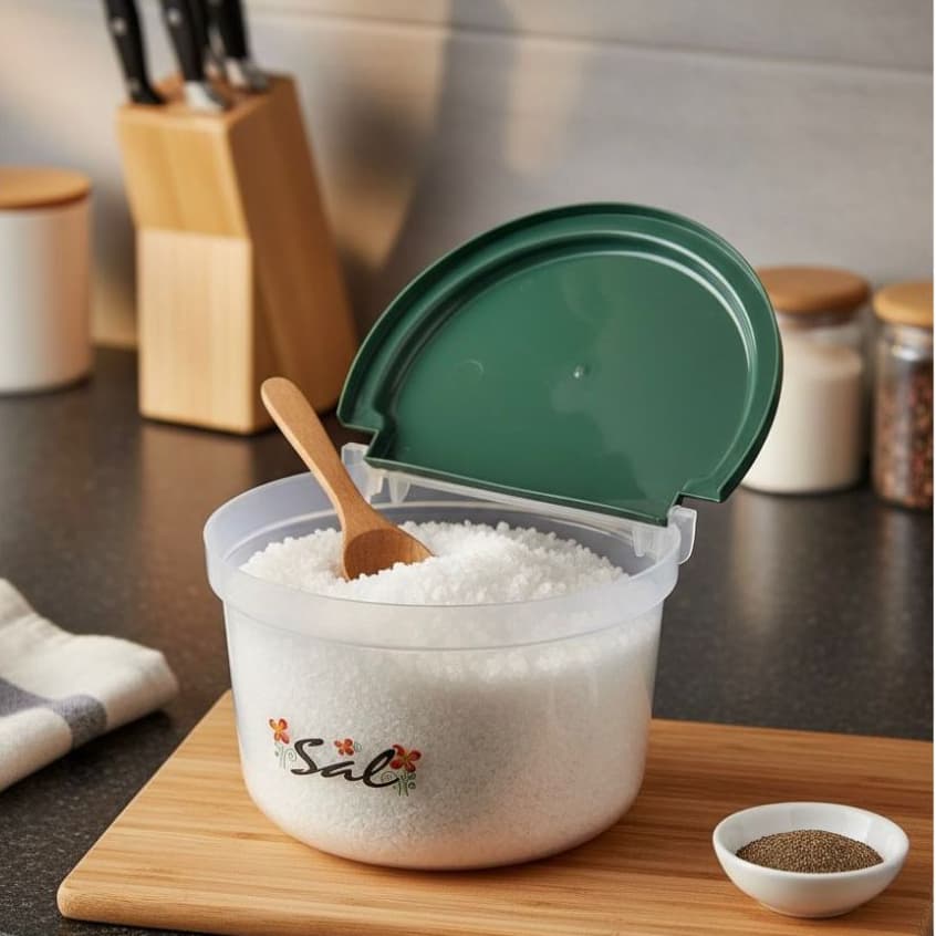 Saleiro de Cozinha Prático Plástico Resistente (CORES VARIADAS).