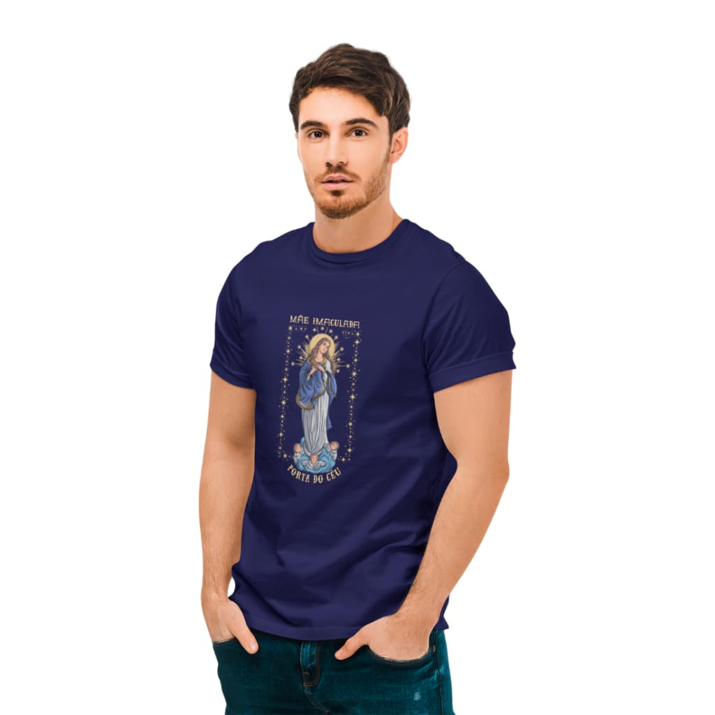 Camiseta Católica De Nossa Senhora Mãe Imaculada Feminina E Masculina 100% Algodão