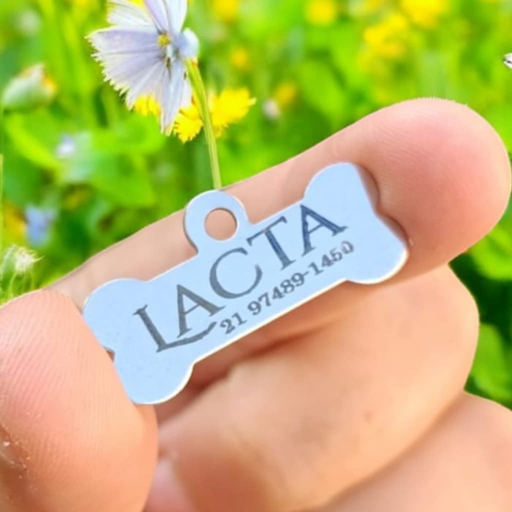 Placa de Identificação para Cachorro e Gato | Pingente Coleira Personalizado com Nome e Telefone